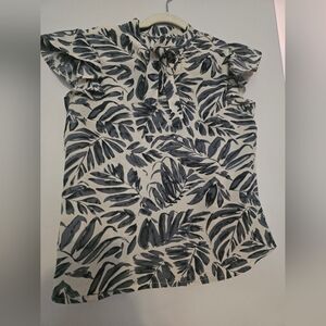 Leaf Print Blouse Small